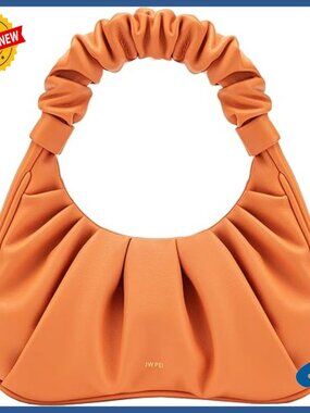 Vegan Leather Hobo Handbag with Ruched Design, Magnetic Closure